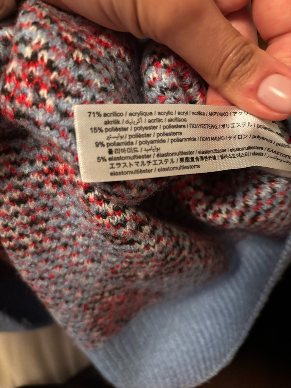 Zara medium size Blue Mushroom Pattern Women's Crewneck Sweater - Picture 5 of 5